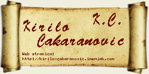 Kirilo Čakaranović vizit kartica